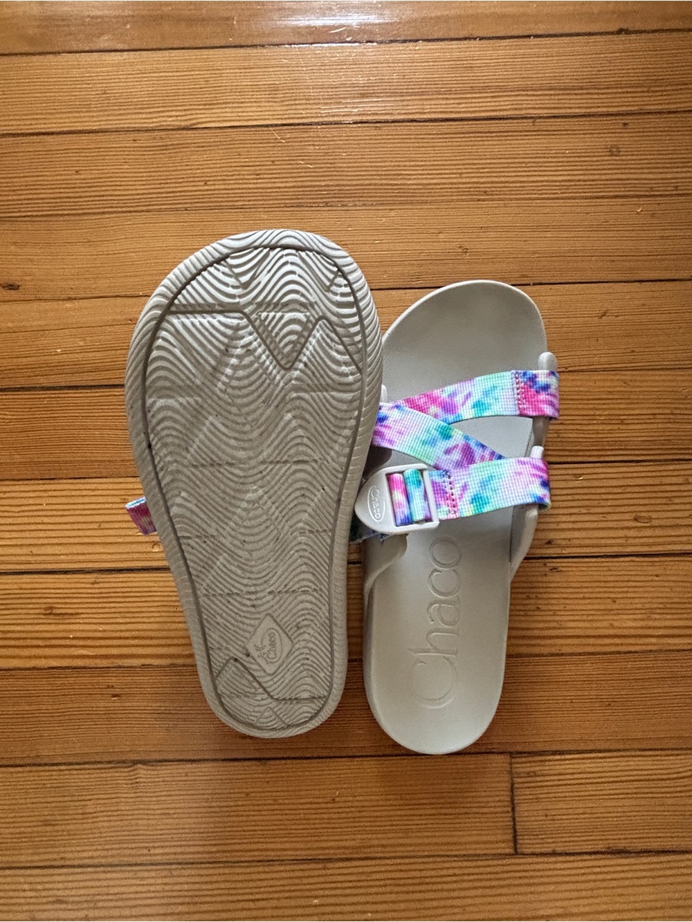 Chaco Chillos Slides Tie-Dye Strap Sandals - White Size 9 - Picture 7 of 7